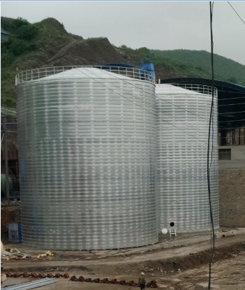 大新粮食钢板仓的安装全过程不用热焊接